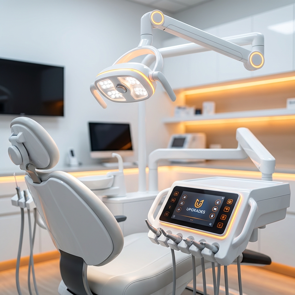 Modern dental chair upgrade with LED light and digital controls