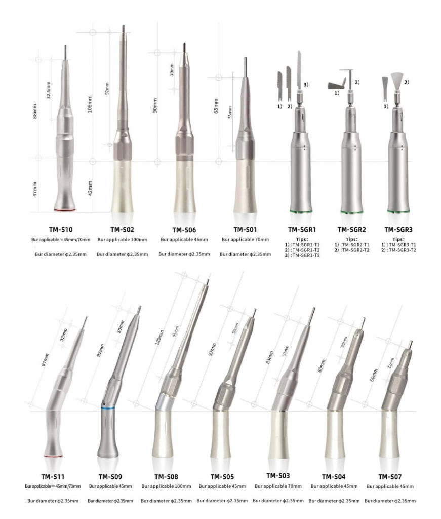 High-speed and surgical dental handpieces